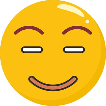 Happy Relieved Face Emoji Flat Art vector