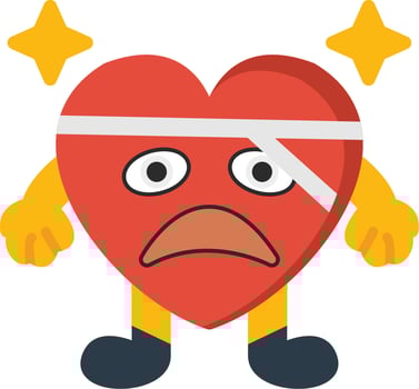 Sick Heart Expression Colourful vector
