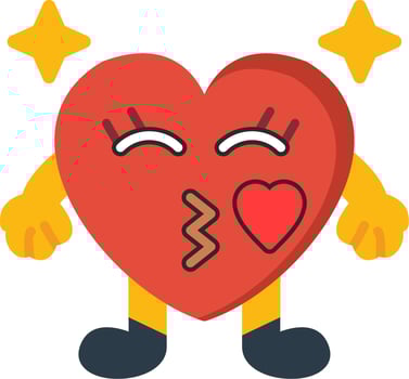 Kiss Heart Emoji Colourful Flat Icon vector
