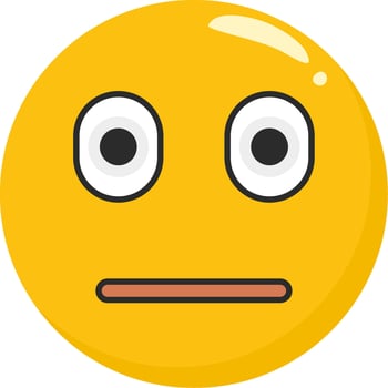 Neutral Expression Emoji Flat Icon vector
