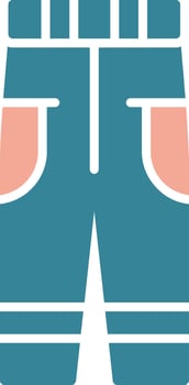 Long Pants Tactile Flat Badge vector