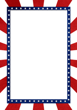 A Transparent square frame with stars on a red, white and blue background png