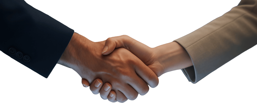 Professional business handshake between a male and female demonstrating agreement and partnership png