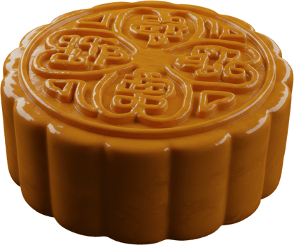 Traditional chinese mooncake with double happiness symbol for mid autumn festival png