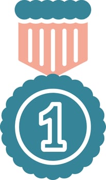 1st Prize Colorful Core Icon vector