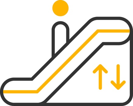 Passenger Escalator Access Line Two Color vector