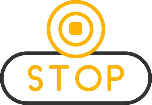Stop Playback Button Line Two Color vector