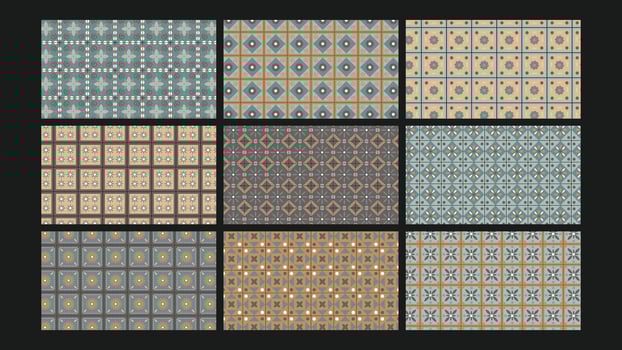 Colorful geometric pattern collection vector