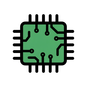 Green microchip illustration png