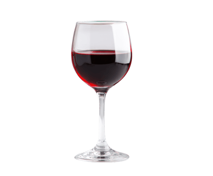 Red wine glass with rich liquid for elegant dining occasions png