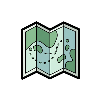 Folded map illustration png