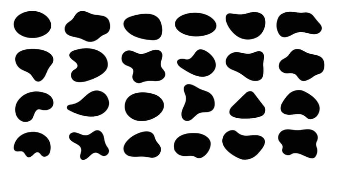 Blob shape organic, illustration set. Collection from abstract forms for design and paint. Liquid silhouette drop in modern style. vector
