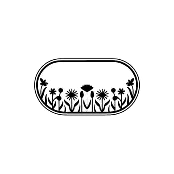 Minimalist Floral Frame with Blank Space vector