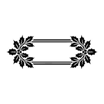 Elegant Black Holly Border Frame on Light Grey Background vector