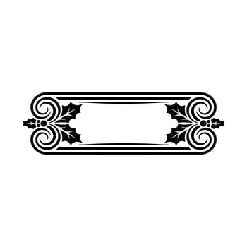 Christmas Holly Frame Minimalist Black Red Ornament vector