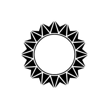 Geometric Sun Symbol - Minimalist Black White vector