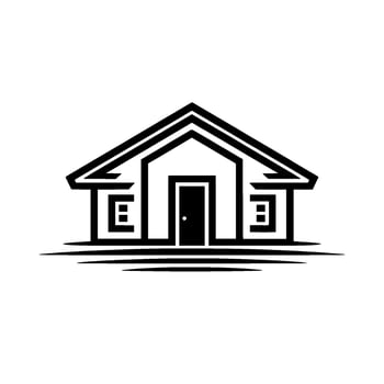 Geometric House Modern Black White Real Estate vector