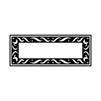 Ornate Black Frame on White Elegant Template vector