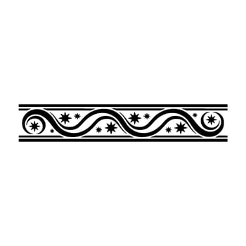 Elegant Black Border with Stars and Swirls - Decorative Element vector