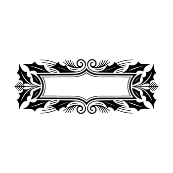 Elegant Black and White Frame with Holly Elements vector