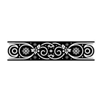 Intricate Black and White Winter Border - Ornament vector