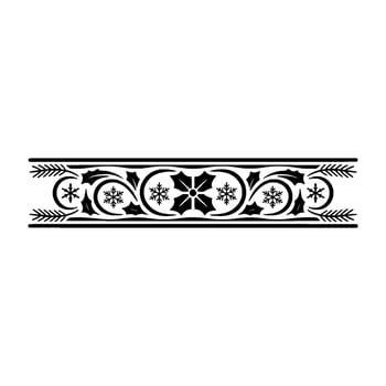 Christmas Border Ornament in Black White , Festive Decorative Element vector