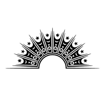 Geometric Sunburst with Stars - Illustration vector