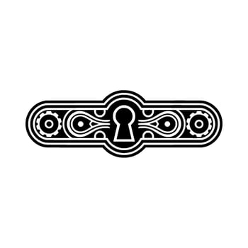 Art Deco Keyhole Emblem with Geometric Ornaments vector