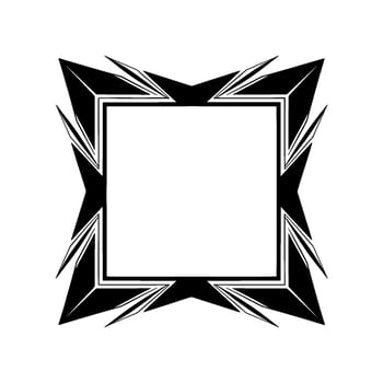 Geometric Art Deco Frame on White Background, Border vector