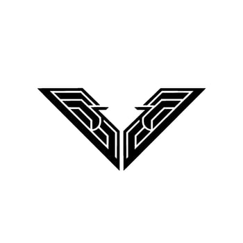 Geometric Art Deco V Symbol on White Background vector