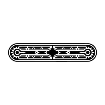 Geometric Border Ornament in Black and White, Abstract vector