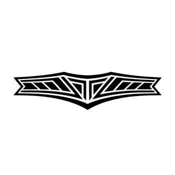 Minimalist Art Deco Black White Element on White Background vector