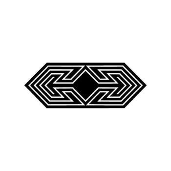 Geometric Arrow in Black and White, Minimalist Style vector