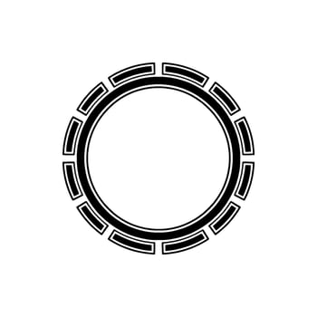 Minimalist Black Geometric Circle Frame on Gray Background vector