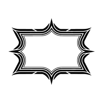 Geometric Ornament Black White Badge on White Background vector