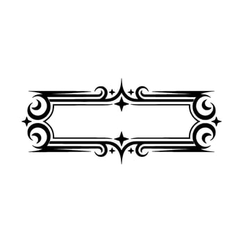 Elegant Black Ornamental Frame on White Background, Border vector