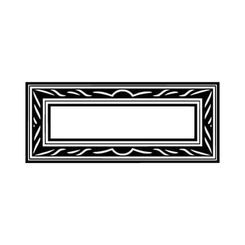 Elegant Black White Rectangular Decorative Frame on White Background vector