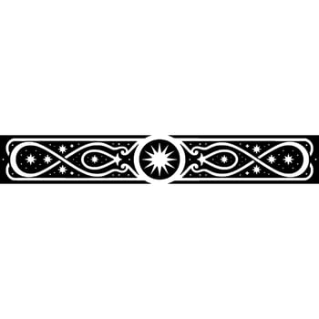 Celestial Ornament Border, Elegant on White vector