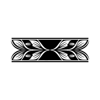 Abstract Floral Border in Black and White Decorative Element vector