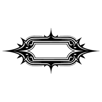 Tribal-Inspired Decorative Label with Spikes, Minimalist Art vector