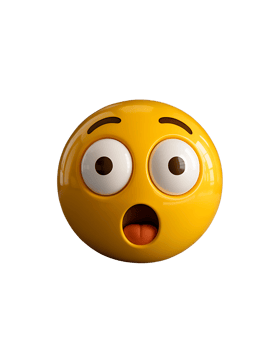 Yellow 3 D Emoji Surprised Face Wide Eyes Open Mouth png