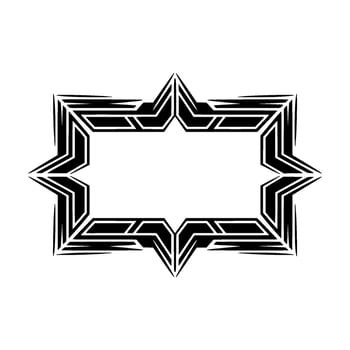 Geometric Black and White Frame Minimalist Starburst vector