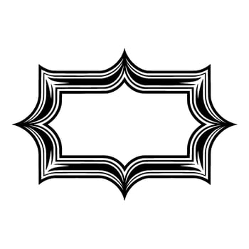 Geometric Decorative Frame in Black and White, Minimalist vector