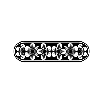 Floral Border in Black and White, Elegant and Minimalist vector