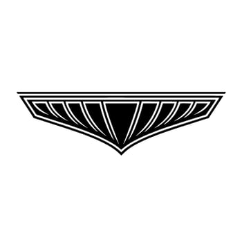 Geometric Black White Emblem , Abstract Decoration on Light Background vector