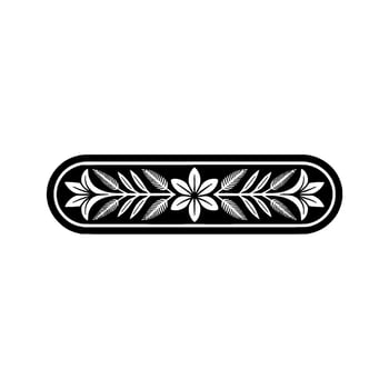 Floral Border Illustration - Black White, Elegant vector