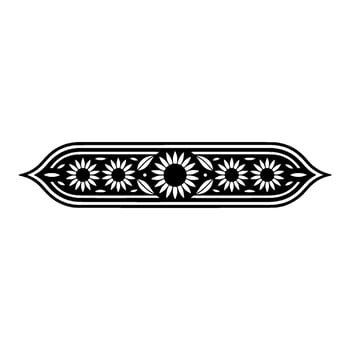 Floral Border Minimalist Sunflower Pattern, Decorative Element vector
