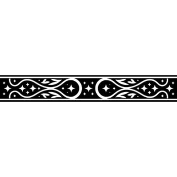 Elegant Black White Decorative Border with Star Elements vector