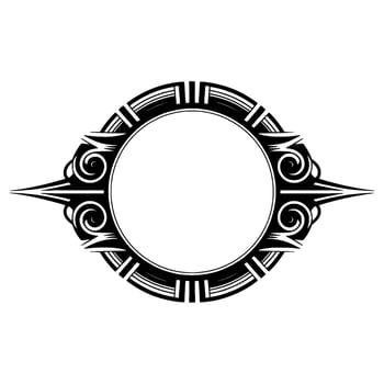 Deco-Inspired Circular Frame Black White Element vector