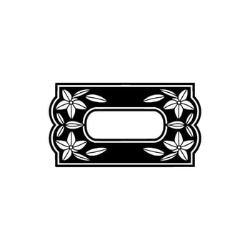 Ornate Floral Frame in Black and White, Illustration vector